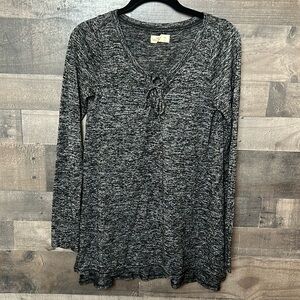 Soft Speckled Gray Long Sleeve Hollister Shirt